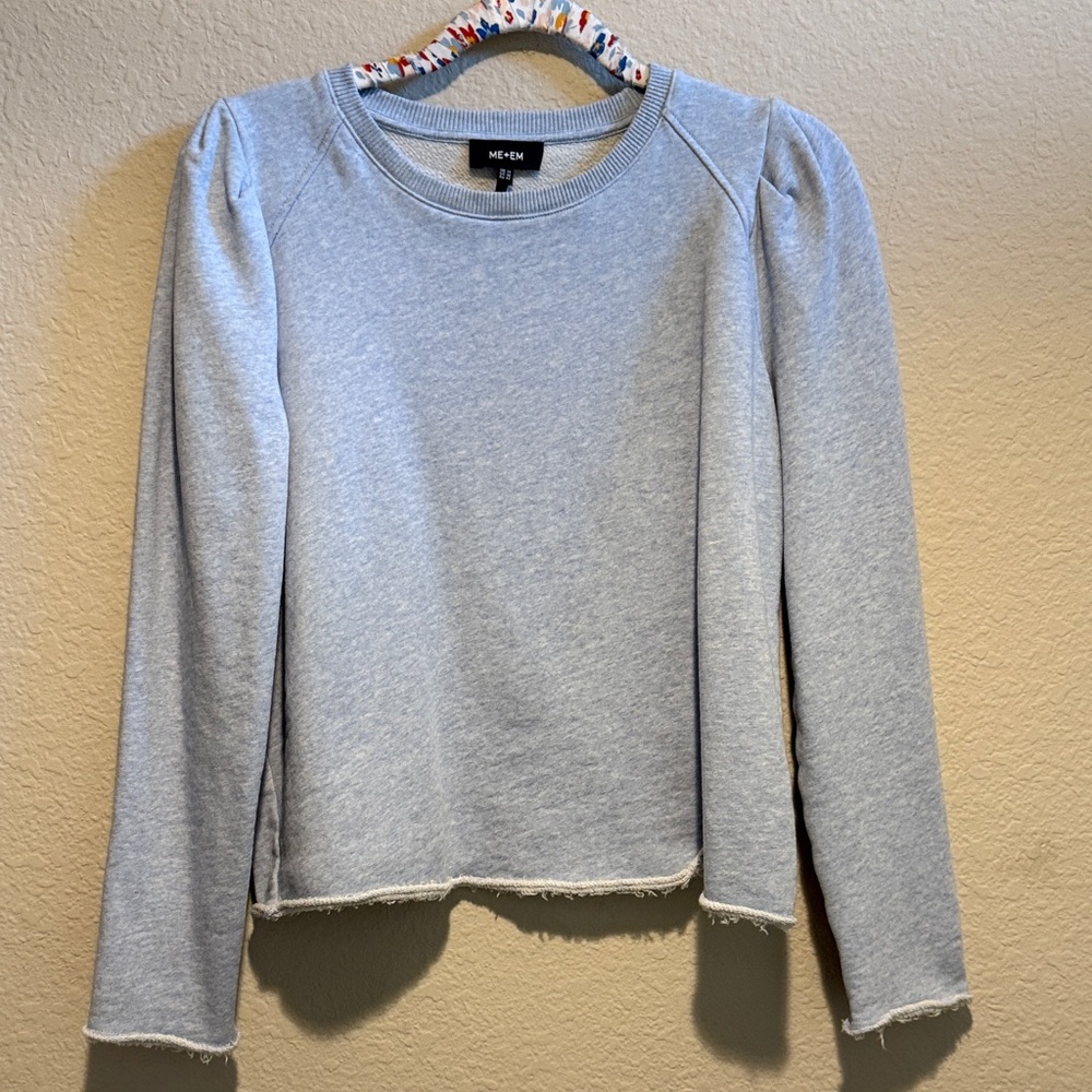 ME+EM Light Blue Long Sleeve Top
